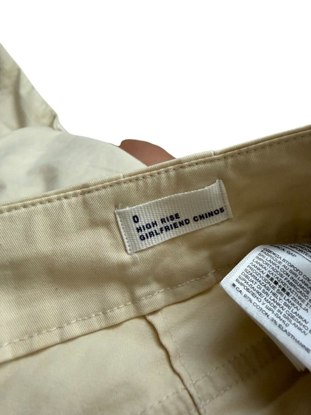 GAP High Rise Yellow Girlfriend Chinos Pants Size 0 - Picture 7 of 8